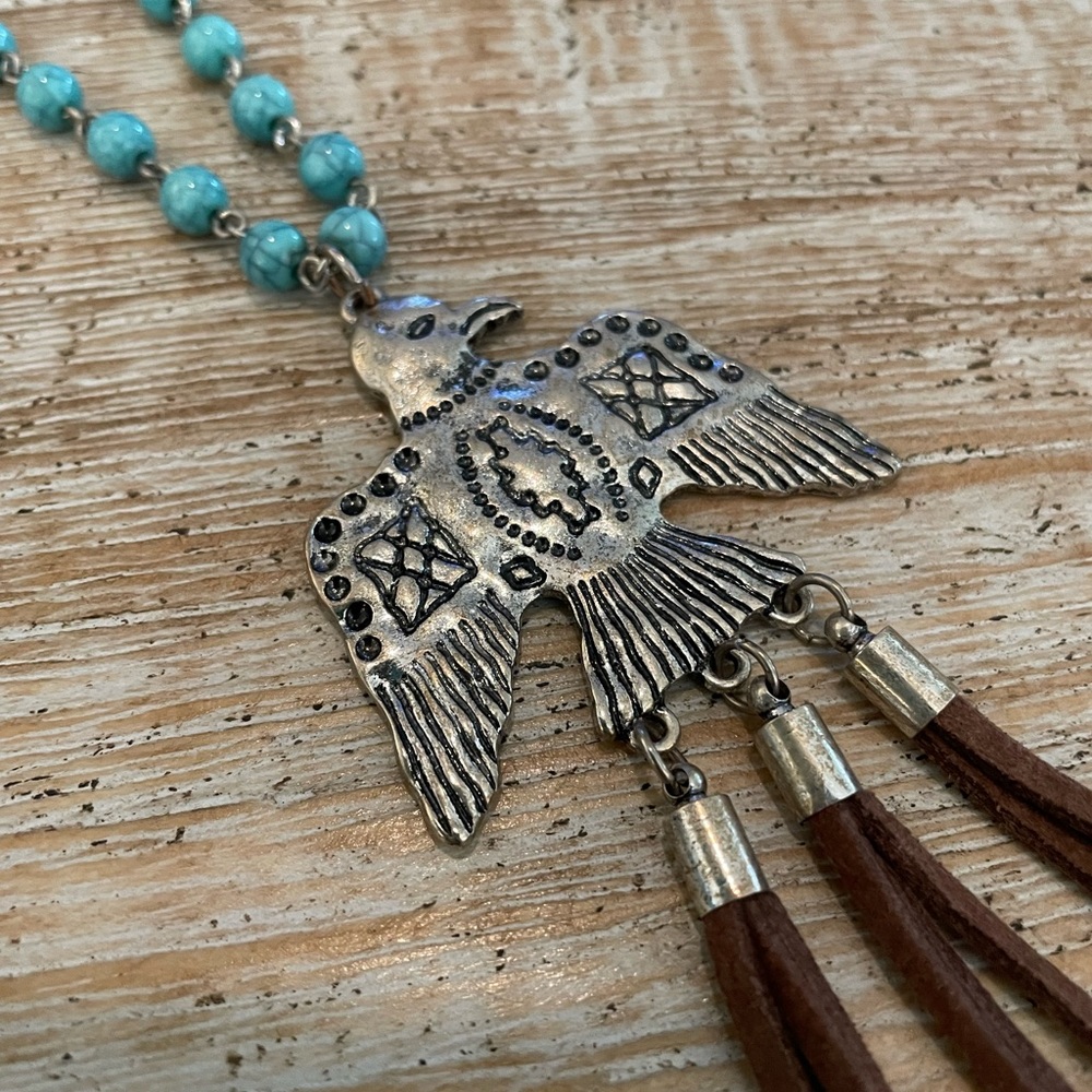 Southwest Statement Necklace with leather tassels 🤠